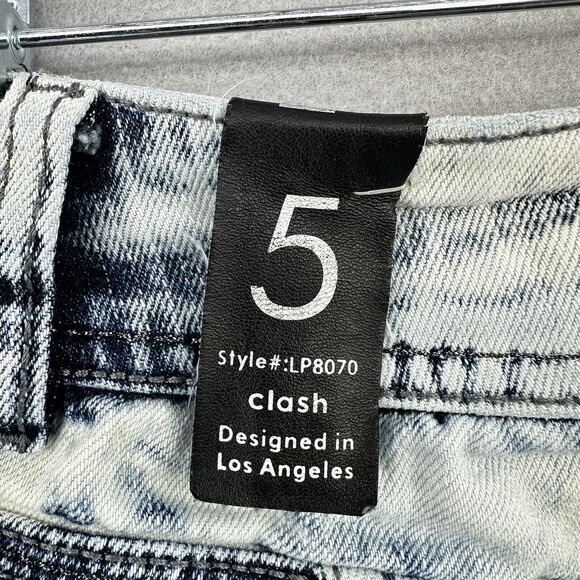 Clash Jeans USA Acid Wash Distressed Denim Women’s 5 (28x31) 90s Retro 80s Rock - Picture 3 of 12